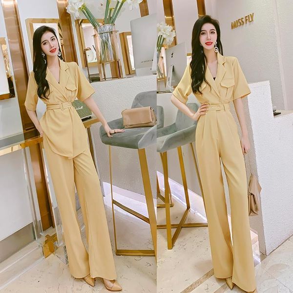 women 2021 summer two piece set female short sleeve chic lace-up blazer coat + high waist pants suit streetwear sets k19 women's, White
women 2021 summer two piece set female short sleeve chic lace-up blazer coat + high waist pants suit streetwear sets k19 women's, White