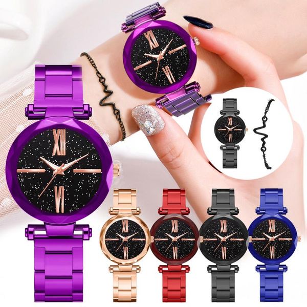 wristwatches 2021 luxury women's starry sky watch quartz shining strap analog wrist bracelet set relogio feminino, Slivery;brown
wristwatches 2021 luxury women's starry sky watch quartz shining strap analog wrist bracelet set relogio feminino, Slivery;brown