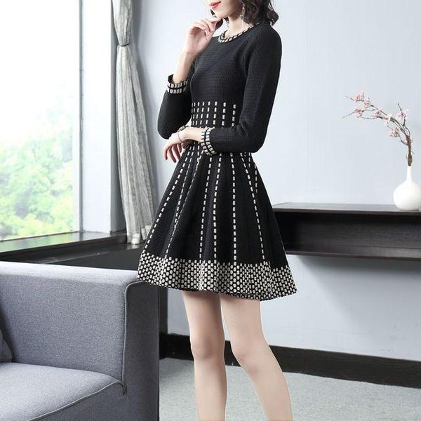 casual dresses knitted women wool ladies pullover sweater dress female winter autumn vintage a-line long sleeve vestidos, Black;gray
casual dresses knitted women wool ladies pullover sweater dress female winter autumn vintage a-line long sleeve vestidos, Black;gray