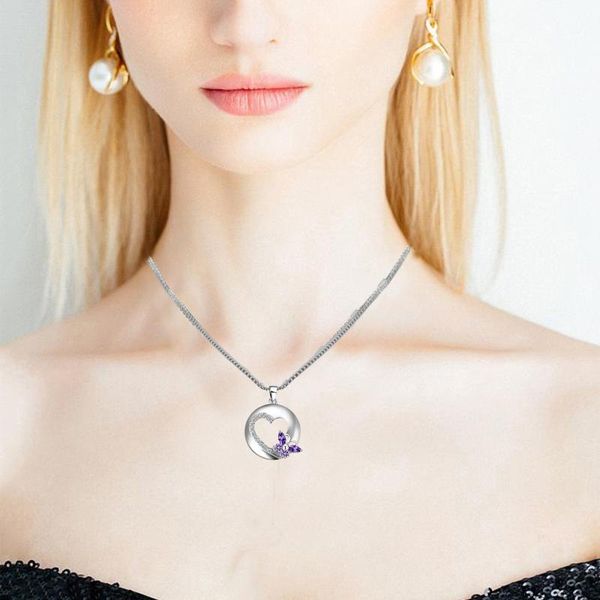 pendant necklaces women purple crystal butterfly round hollow out sliver heart for female jewelry accessories gift 21714, Silver
pendant necklaces women purple crystal butterfly round hollow out sliver heart for female jewelry accessories gift 21714, Silver