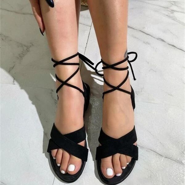 sandals 2021summer roman with multiple cross straps high knee bondage thong frosted women's flip flops flat, Black
sandals 2021summer roman with multiple cross straps high knee bondage thong frosted women's flip flops flat, Black