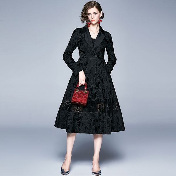 autumn / spring vintage black jacquard flowers pattern lace pacthwork long coat runway designer women trench xxl 210603, Tan;black
autumn / spring vintage black jacquard flowers pattern lace pacthwork long coat runway designer women trench xxl 210603, Tan;black