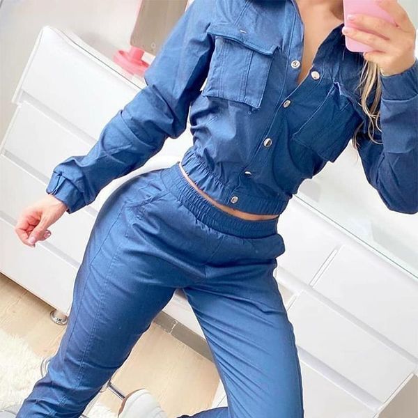 women's two piece pants 2021 product flat bottom long-sleeved jeans suit casual two-piece, White
women's two piece pants 2021 product flat bottom long-sleeved jeans suit casual two-piece, White