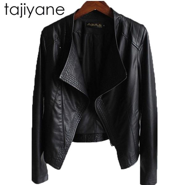women's leather & faux tajiyane 2021 fashion spring and autumn suit collar slim casual short special design pu female jacket ld038, Black
women's leather & faux tajiyane 2021 fashion spring and autumn suit collar slim casual short special design pu female jacket ld038, Black