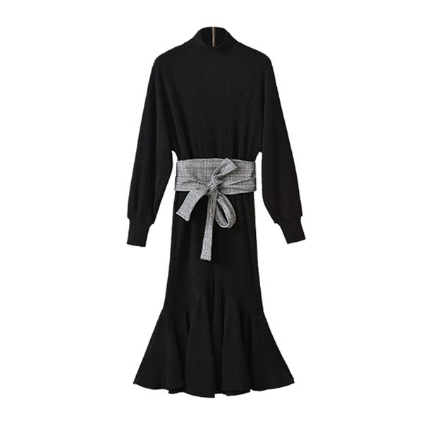 black turtleneck sash long sleeve fit and flare knitted maxi dress autumn winter elegant solid d0795 210514, Black;gray
black turtleneck sash long sleeve fit and flare knitted maxi dress autumn winter elegant solid d0795 210514, Black;gray