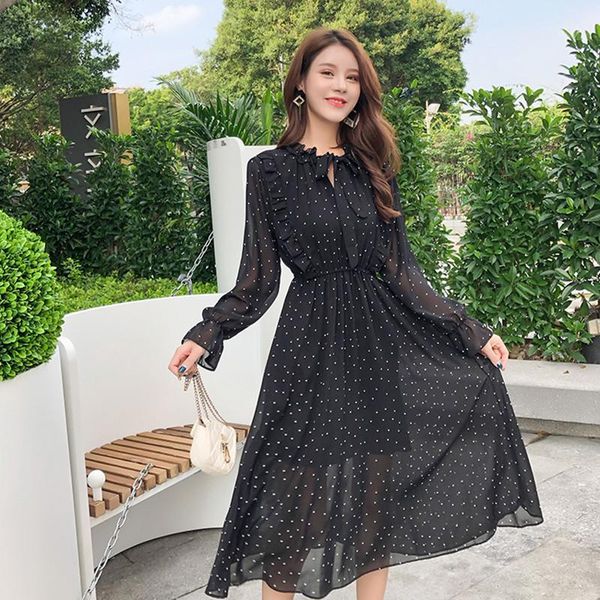 casual dresses 2021 elegant dot print long sleeve women spring autumn ruffle lace-up chiffon dress girls party ladies black m171, Black;gray
casual dresses 2021 elegant dot print long sleeve women spring autumn ruffle lace-up chiffon dress girls party ladies black m171, Black;gray