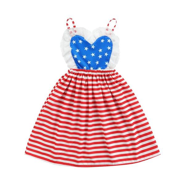 girl's dresses summer independence day girls star stripe stitching lace trim backless slip dress for toddler kids 0-3 years, Red;yellow
girl's dresses summer independence day girls star stripe stitching lace trim backless slip dress for toddler kids 0-3 years, Red;yellow