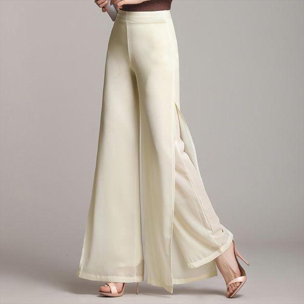 wide leg summer high waist womens pant chiffon loose straight trousers elegant lady casual club party dance, Black;white
wide leg summer high waist womens pant chiffon loose straight trousers elegant lady casual club party dance, Black;white