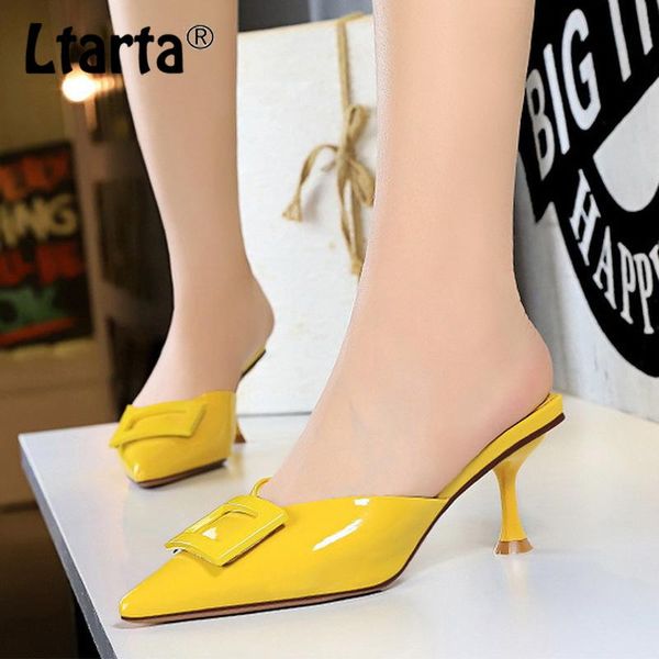 slippers ltarta 6cm summer fashion simple high heel patent leather sandals pointed toe solid color buckle daily female ds, Black
slippers ltarta 6cm summer fashion simple high heel patent leather sandals pointed toe solid color buckle daily female ds, Black