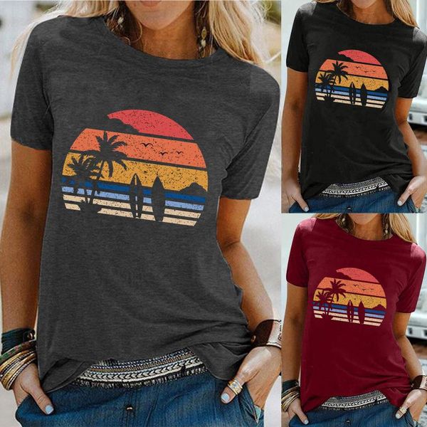 women's t-shirt 40# summer surfing beach printed tshirts women short sleeve tee t shirts for plus size casual streetwear t-shirts, White
women's t-shirt 40# summer surfing beach printed tshirts women short sleeve tee t shirts for plus size casual streetwear t-shirts, White