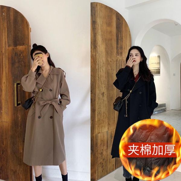 women's wool & blends jacket women coat trench for british style autumn and winter veste manteau femme, Black
women's wool & blends jacket women coat trench for british style autumn and winter veste manteau femme, Black
