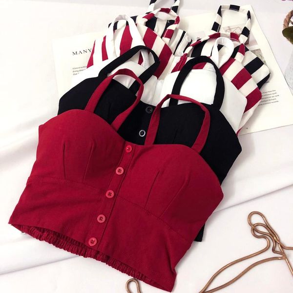 women's tanks & camis 2021 summer crop women korean all match short mujer striped cami black white
women's tanks & camis 2021 summer crop women korean all match short mujer striped cami black white