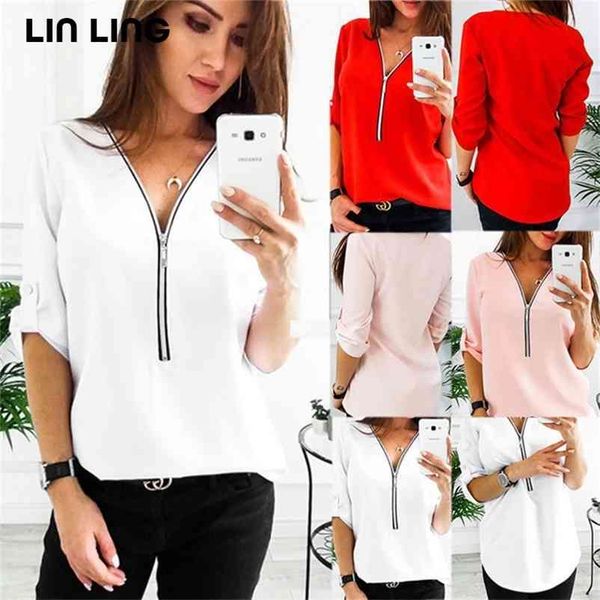 autumn t shirts women zipper v-neck long sleeve pullover harajuku t-shirt casual loose female korean fashion clothing 210320, White
autumn t shirts women zipper v-neck long sleeve pullover harajuku t-shirt casual loose female korean fashion clothing 210320, White