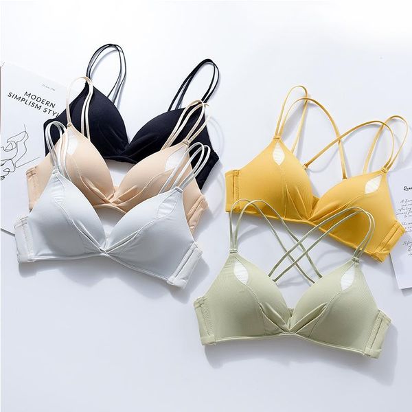 beauty thin and woman without rims bra spaghetti straps back together breathable students little to cover bras, Red;black
beauty thin and woman without rims bra spaghetti straps back together breathable students little to cover bras, Red;black