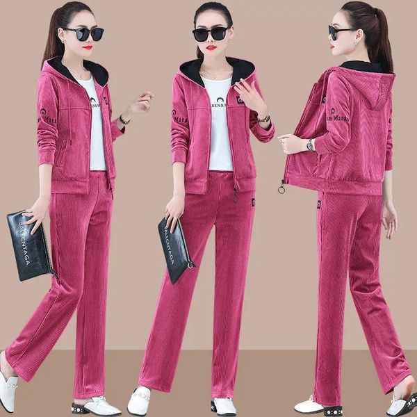 women's two piece pants corduroy casual tracksuit women spring fashion joggers sweatsuit three sets embroidered hooded zip up sweatshir, White
women's two piece pants corduroy casual tracksuit women spring fashion joggers sweatsuit three sets embroidered hooded zip up sweatshir, White