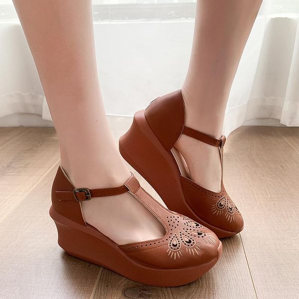 sandals summer hollow out wedges women 2021 vintage t strap chunky platform woman ankle wrap thick heels shoes, Black
sandals summer hollow out wedges women 2021 vintage t strap chunky platform woman ankle wrap thick heels shoes, Black