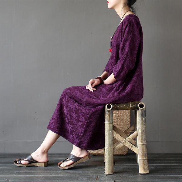 casual dresses scuwlinen 2021 spring autumn dress women vintage cotton jacquard three quarter plus size loose long vestido x01611, Black;gray
casual dresses scuwlinen 2021 spring autumn dress women vintage cotton jacquard three quarter plus size loose long vestido x01611, Black;gray