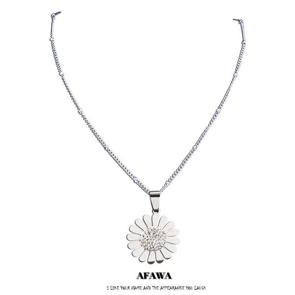 pendant necklaces sun flower stainless steel crystal charm silver color small jewelry chaine acier inoxydable nxh117s01
pendant necklaces sun flower stainless steel crystal charm silver color small jewelry chaine acier inoxydable nxh117s01
