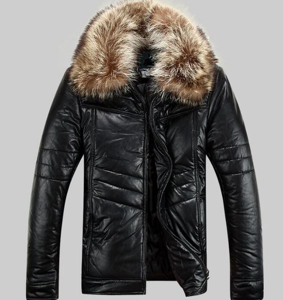 men's fur & faux l-6xl / winter fashion casual thickening warm big collar suit pu cotton clothing, Black
men's fur & faux l-6xl / winter fashion casual thickening warm big collar suit pu cotton clothing, Black
