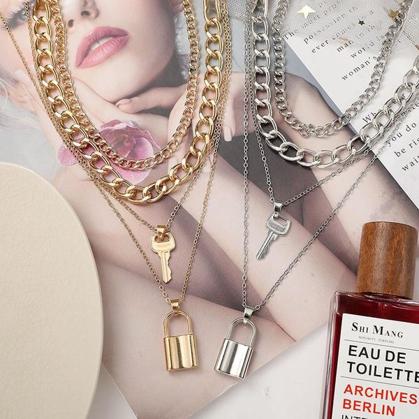 chains gold gothic layered chain necklace accessories for women lock pendant stainless steel choker collar aesthetic jewelry, Silver
chains gold gothic layered chain necklace accessories for women lock pendant stainless steel choker collar aesthetic jewelry, Silver