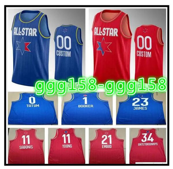custom printed 2021 all-star basketball jerseys jokic young walker leonard lillard mitchell sabonis booker doncic antetokounmpo siakam men, Black;red
custom printed 2021 all-star basketball jerseys jokic young walker leonard lillard mitchell sabonis booker doncic antetokounmpo siakam men, Black;red