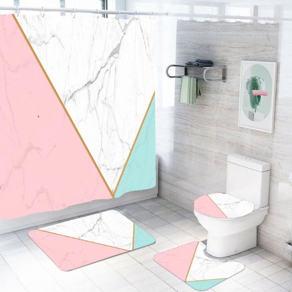 bath accessory set luxury marble geometric shower curtain with bathroom rug mat toilet cover polyester hooks modern decor
bath accessory set luxury marble geometric shower curtain with bathroom rug mat toilet cover polyester hooks modern decor