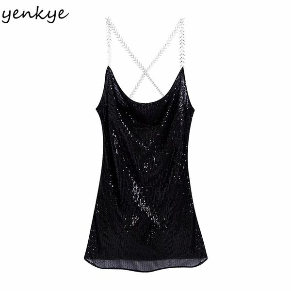 women fashion sequin mini dress vintage black backless sleeveless a-line party christmas vestido 210514, Black;gray
women fashion sequin mini dress vintage black backless sleeveless a-line party christmas vestido 210514, Black;gray