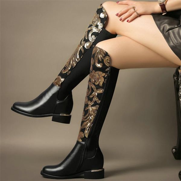 boots thigh high pumps shoes women cow leather wedges heel knee female stretchy winter warm round toe oxfords, Black
boots thigh high pumps shoes women cow leather wedges heel knee female stretchy winter warm round toe oxfords, Black