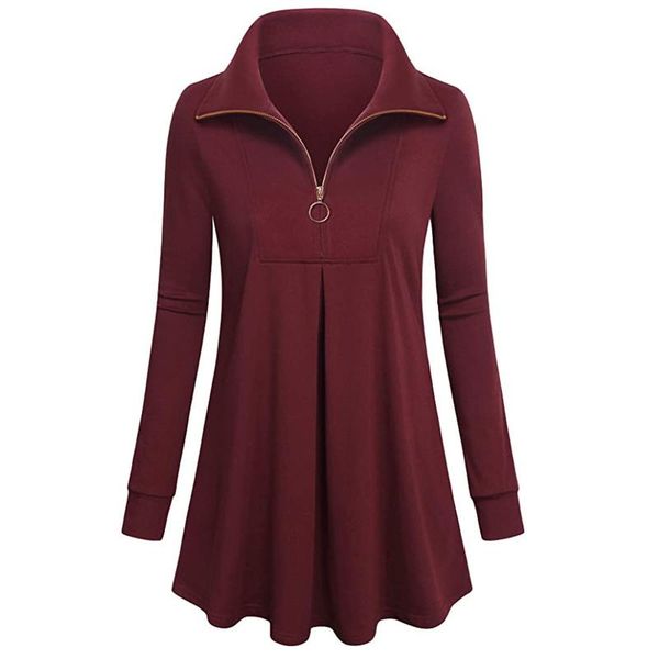 women's t-shirt solid color fashion woman tshirts turn down collar tunic casual pullover long sleeve ruffled hem tee mujer camisetas 3, White
women's t-shirt solid color fashion woman tshirts turn down collar tunic casual pullover long sleeve ruffled hem tee mujer camisetas 3, White