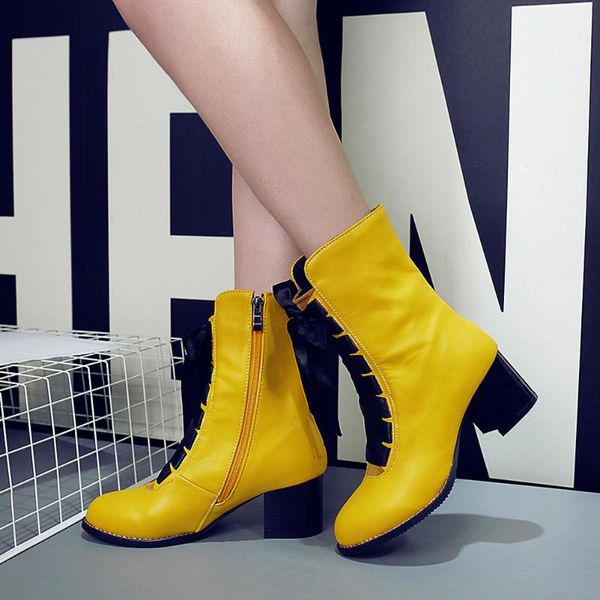 boots doratasia women office lace-up ankle shoes high chunky heels unique candy color, Black
boots doratasia women office lace-up ankle shoes high chunky heels unique candy color, Black
