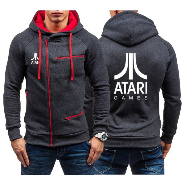 men's hoodies & sweatshirts 2021 atari games fashion solid horizontal zipper slim leisure cotton comfortable high street jacket coat, Black
men's hoodies & sweatshirts 2021 atari games fashion solid horizontal zipper slim leisure cotton comfortable high street jacket coat, Black