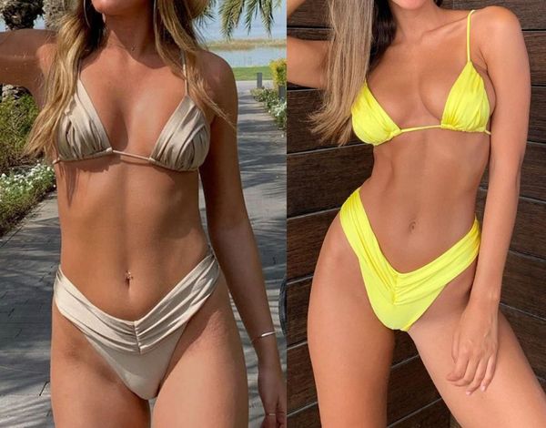 women's swimwear swimming suit for women bikinis brazilian swimsuit female micro folds high cut bikini set string beachwear, White;black
women's swimwear swimming suit for women bikinis brazilian swimsuit female micro folds high cut bikini set string beachwear, White;black