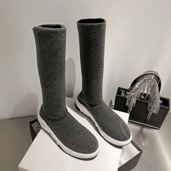 boots 2021 women's over knee with knitted increased elastic flat bottom sports socks and high tube, Black
boots 2021 women's over knee with knitted increased elastic flat bottom sports socks and high tube, Black