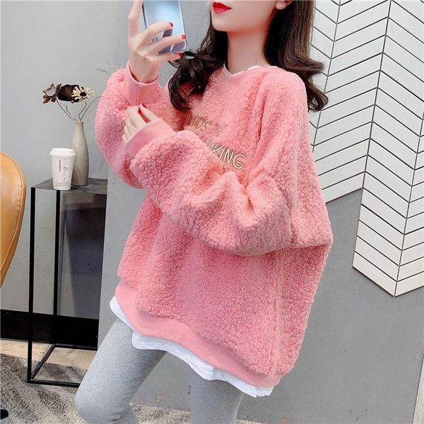 women's jackets 2021 korean pink loose fake two pieces of lamb wool sweater cashmere thickened coat in autumn and winter, Black;brown
women's jackets 2021 korean pink loose fake two pieces of lamb wool sweater cashmere thickened coat in autumn and winter, Black;brown