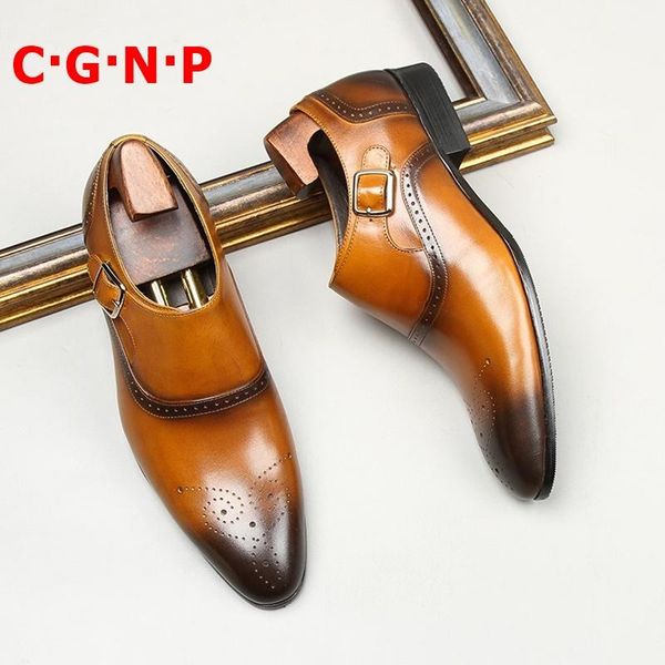 c·g·n·p fashion genuine leather monk strap men dress shoes breathable slip on office brogue formal for, Black
c·g·n·p fashion genuine leather monk strap men dress shoes breathable slip on office brogue formal for, Black