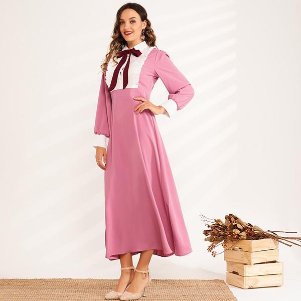 casual dresses products ladies fashion bow western style sweet color matching lapel long a-line woman pink dress, Black;gray
casual dresses products ladies fashion bow western style sweet color matching lapel long a-line woman pink dress, Black;gray