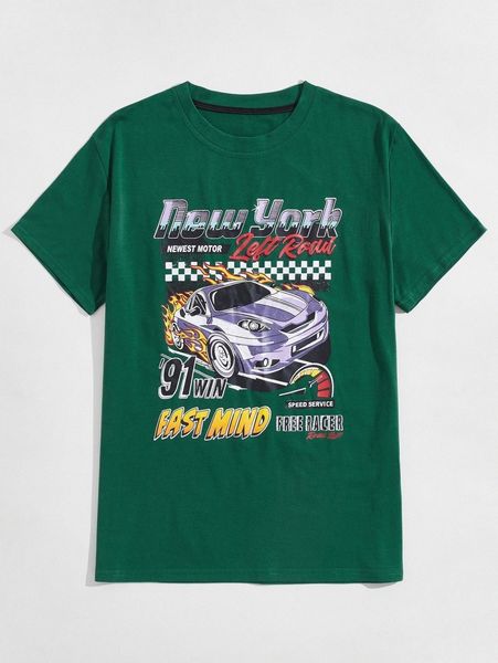 romwe guys car & letter graphic tee r8yv#, White;black
romwe guys car & letter graphic tee r8yv#, White;black