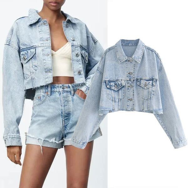 women's jackets female autumn jacket fashion long sleeve denim irregular women's short jacket breasted loose streetwear w8ar, Black;brown
women's jackets female autumn jacket fashion long sleeve denim irregular women's short jacket breasted loose streetwear w8ar, Black;brown