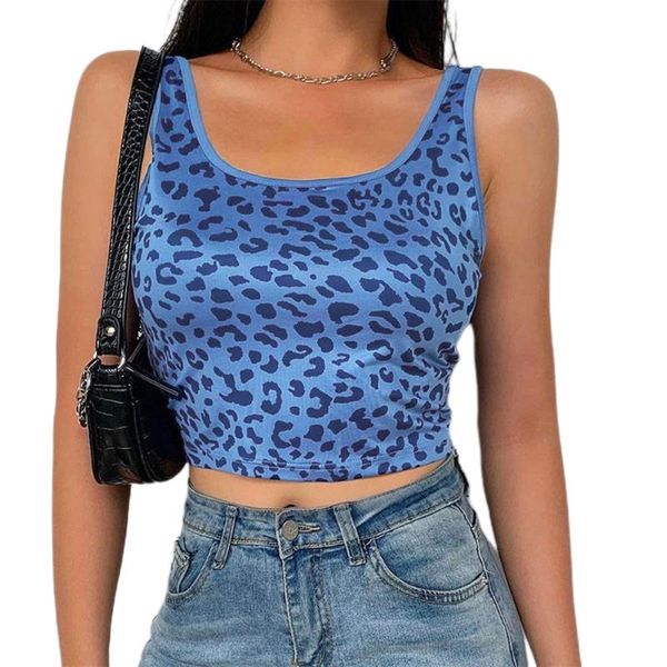 women's tanks & camis tank sleeveless leopard print rib knit crop cami vest, White