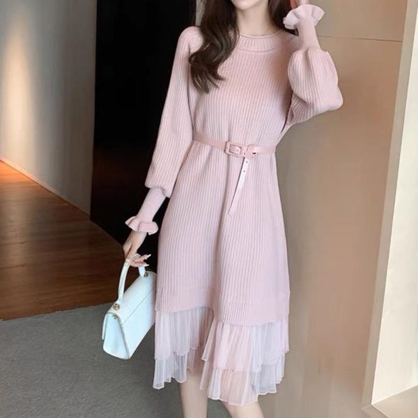 casual dresses sweet knitted sweater pink fairy dress woman vintage ruffle mesh patchwork vestidos for women party autumn winter long midi r, Black;gray
casual dresses sweet knitted sweater pink fairy dress woman vintage ruffle mesh patchwork vestidos for women party autumn winter long midi r, Black;gray