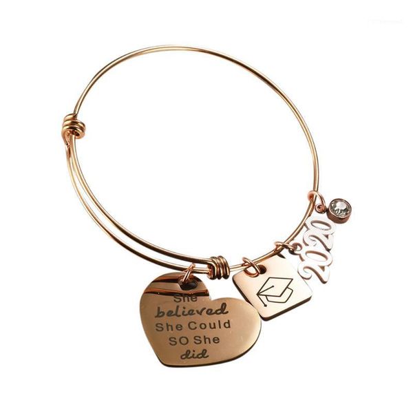 2020 graduation gift lettering bracelet bangle student friendship bracelet gift stainless steel charm adjustable1, Black
2020 graduation gift lettering bracelet bangle student friendship bracelet gift stainless steel charm adjustable1, Black