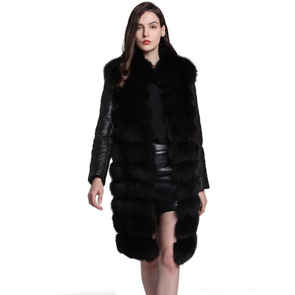 women's fur & faux (urmall) luxury genuine coat jacket leather down sleeve lady winter women outerwear coats lf5102, Black
women's fur & faux (urmall) luxury genuine coat jacket leather down sleeve lady winter women outerwear coats lf5102, Black