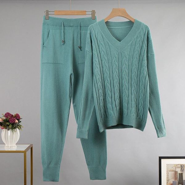 women's two piece pants set women knit sport suit warm v-neck twisted pullover sweater drawstring joggers 2021 autumn winter trouser su, White
women's two piece pants set women knit sport suit warm v-neck twisted pullover sweater drawstring joggers 2021 autumn winter trouser su, White