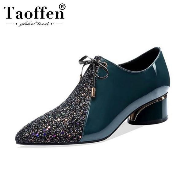dress shoes taoffen 2021 spring women pumps zipper bling real leather fashion woman pointed toe chunky heels footwear size 33-40, Black
dress shoes taoffen 2021 spring women pumps zipper bling real leather fashion woman pointed toe chunky heels footwear size 33-40, Black