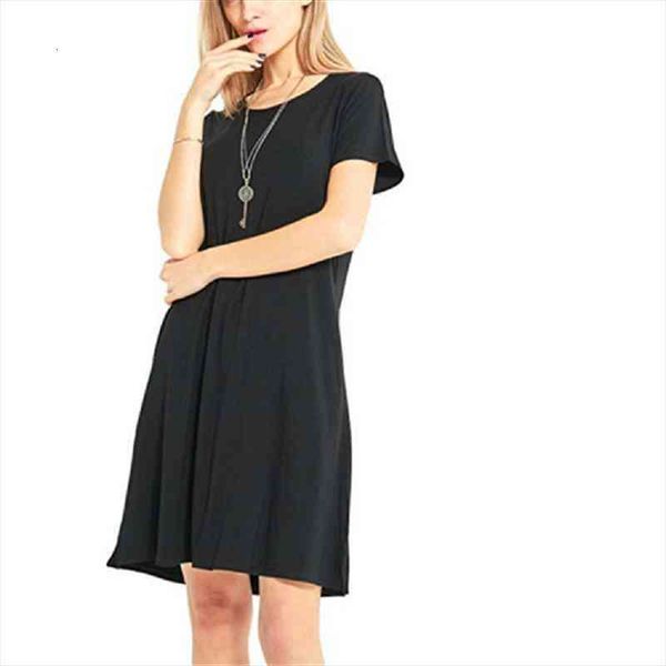 summer womens short sleeve casual boho beach dresses solid color round neck loose mini pullover, Black;gray
summer womens short sleeve casual boho beach dresses solid color round neck loose mini pullover, Black;gray
