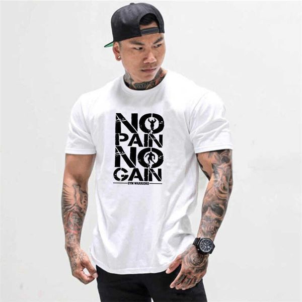 gyms clothing bodybuilding fitness men t shirt workout no pain gain cotton short sleeve tshirt sportswear tee shirt homme 210629, White;black
gyms clothing bodybuilding fitness men t shirt workout no pain gain cotton short sleeve tshirt sportswear tee shirt homme 210629, White;black