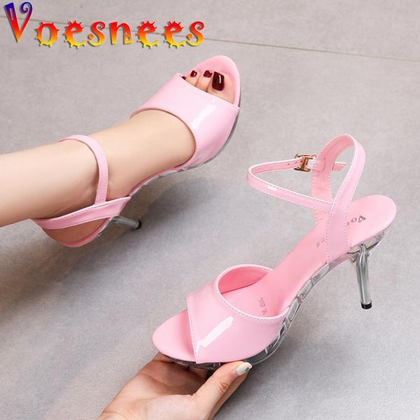 sandals summer candy color patent leather buckle straps platform peep toe thin women shoes crystal heel 10cn high heels, Black
sandals summer candy color patent leather buckle straps platform peep toe thin women shoes crystal heel 10cn high heels, Black