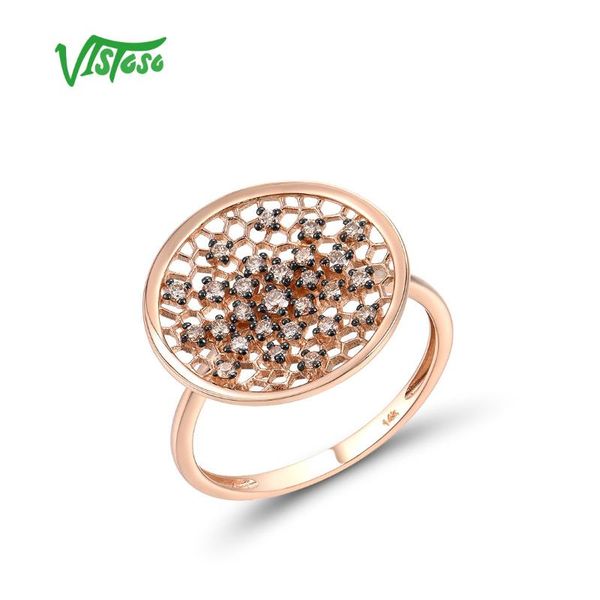 cluster rings vistoso pure 14k 585 rose gold ring for women sparkling brown diamond hollow big round wedding engagement gift fine jewelry, Golden;silver
cluster rings vistoso pure 14k 585 rose gold ring for women sparkling brown diamond hollow big round wedding engagement gift fine jewelry, Golden;silver