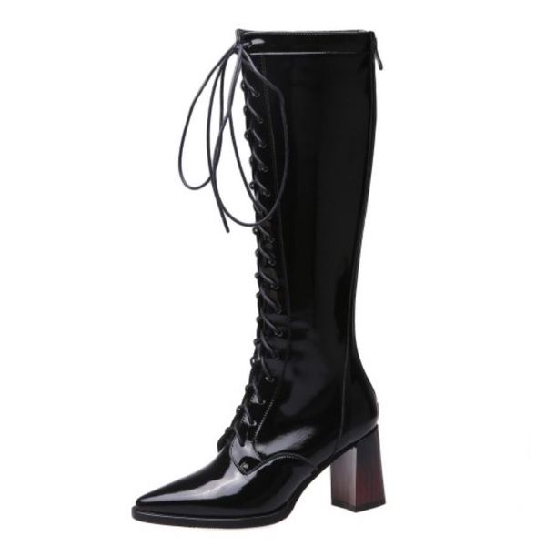new women high heel boots zipper thick heel real leather women winter shoes cool short boots woman footwear size 33-40, Black
new women high heel boots zipper thick heel real leather women winter shoes cool short boots woman footwear size 33-40, Black