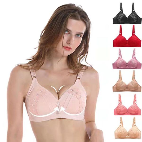 bras large size big cup embroidery no steel ring bra thin mold adjustment type underwear vest women, Red;black
bras large size big cup embroidery no steel ring bra thin mold adjustment type underwear vest women, Red;black